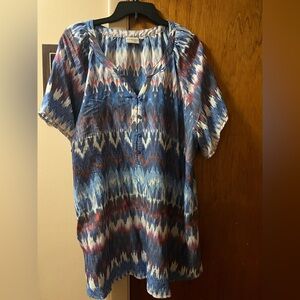 Kim Rogers Blue and Red Blouse